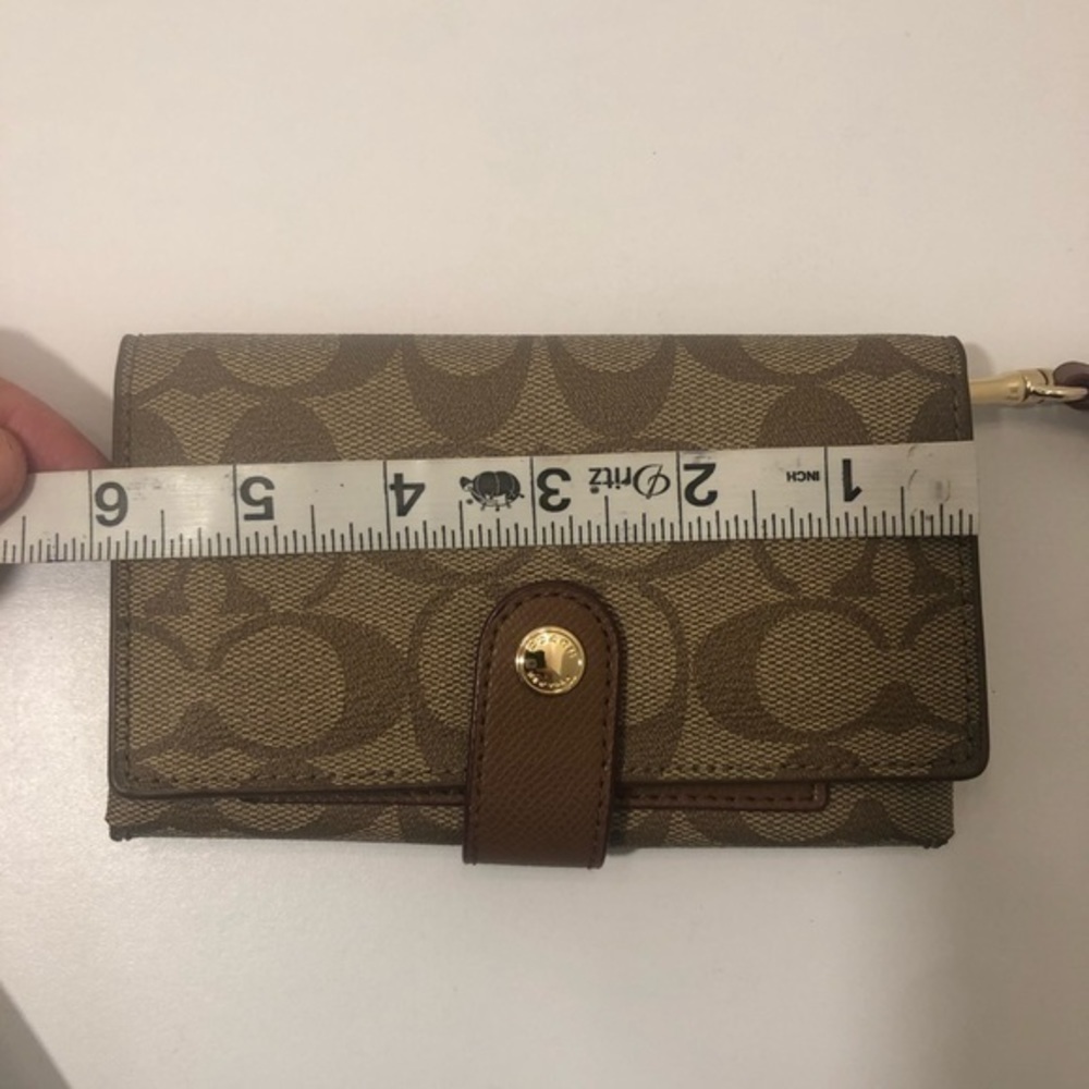 Coach brown signature wristlet wallet clutch - Picture 2 of 8